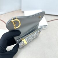 Dior Unisex CD Saddle Lotus wallet Gray Dior Oblique Jacquard (1)