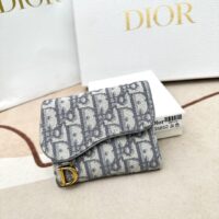 Dior Unisex CD Saddle Lotus wallet Gray Dior Oblique Jacquard (1)