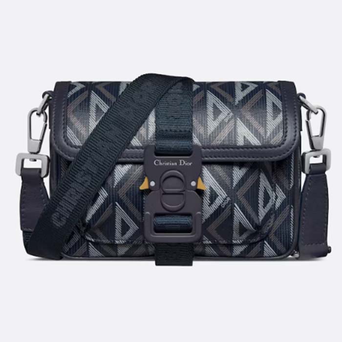 Dior Unisex Mini Hit The Road Bag Navy Blue CD Diamond Canvas