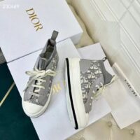 Dior Unisex Shoes CD Walk’N’Dior Sneaker Gray Dior Oblique Technical Mesh Calfskin (9)