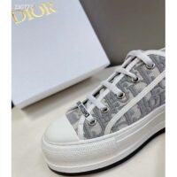 Dior Unisex Shoes CD Walk’N’Dior Sneaker Stone Gray Dior Oblique Embroidered Cotton (12)