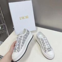 Dior Unisex Shoes CD Walk’N’Dior Sneaker Stone Gray Dior Oblique Embroidered Cotton (12)