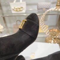 Dior Women CD C’est Dior Heeled Ankle Boot Black Suede Calfskin (8)