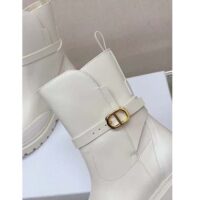 Dior Women CD Dior Empreinte Ankle Boot White Calfskin Rubber (8)