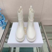 Dior Women CD Dior Empreinte Ankle Boot White Calfskin Rubber (8)