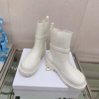 Dior Women CD Dior Empreinte Ankle Boot White Calfskin Rubber (8)