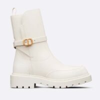 Dior Women CD Dior Empreinte Ankle Boot White Calfskin Rubber (8)