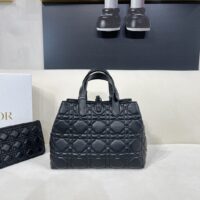 Dior Women CD Large Dior Toujours Bag Black Macrocannage Calfskin (3)