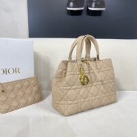 Dior Women CD Large Dior Toujours Bag Powder Beige Macrocannage Calfskin (1)