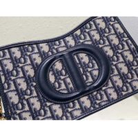 Dior Women CD Signature Hobo Mini Bag Blue Dior Oblique Jacquard (3)