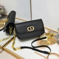 Dior Women CD Small 30 Montaigne Avenue Bag Black Box Calfskin (4)