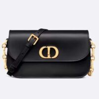 Dior Women CD Small 30 Montaigne Avenue Bag Black Box Calfskin (4)