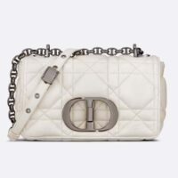 Dior Women CD Small Dior Caro Bag Latte Quilted Macrocannage Calfskin (1)