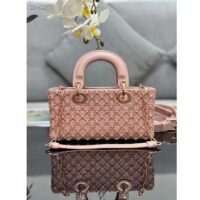 Dior Women CD Small Lady D-Joy Bag Rose Des Vents Cannage Calfskin Embroidered Resin Pearls (2)