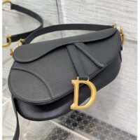 Dior Women Saddle Bag Strap Black Grained Calfskin CD Signature Interior Back Pocket (9)
