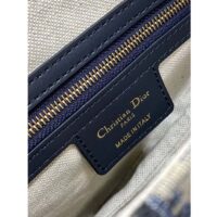 Dior Women Saddle Bag Strap Blue Dior Oblique Jacquard CD Signature Interior Back Pocket (8)