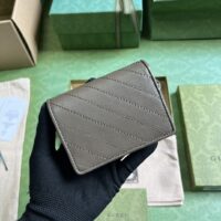Gucci GG Unisex Blondie Card Case Wallet Brown Leather Taffeta Lining Round Interlocking G (1)