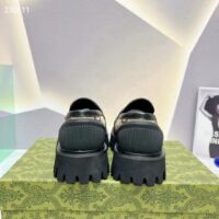 Gucci GG Unisex Maxi GG Loafer Camel Ebony Canvas Rubber EVA Sole Low-Heel (17)