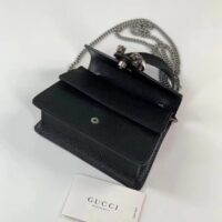 Gucci GG Women Dionysus Mini Top Handle Bag Black Crystal Hardware Tiger Head Closure (11)