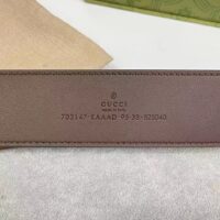 Gucci Unisex GG Blondie Belt Round Interlocking G Buckle Ebony Beige Supreme Canvas (1)