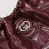 Gucci Unisex GG Deco Medium Tote Bag Dark Red Leather Two-Toned Vintage Interlocking G (7)