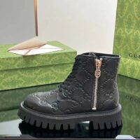 Gucci Unisex GG Leather Boots Rubber Lug Sole Lace-Up Interlocking G Flats (2)