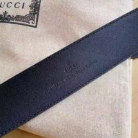 Gucci Unisex GG Signature Leather Belt Black Interlocking G Buckle 3.8 CM Width (9)