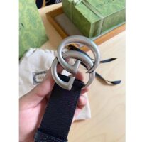 Gucci Unisex Marmont Belt Maxi GG Canvas Black Double G Buckle 3.8 CM Width (3)