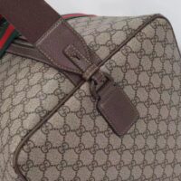 Gucci Unisex Maxi Duffle Bag Web Beige Ebony Soft GG Supreme Zip Closure (3)