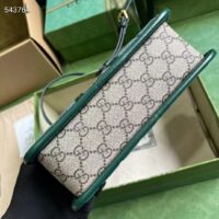 Gucci Unisex Mini GG Canvas Shoulder Bag Green Quilted Beige Ebony Supreme Double G (8)