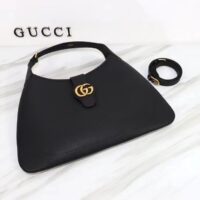 Gucci Women GG Aphrodite Large Shoulder Bag Black Soft Leather (10)