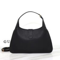 Gucci Women GG Aphrodite Large Shoulder Bag Black Soft Leather (10)