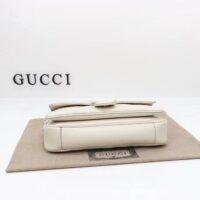 Gucci Women GG Marmont Matelassé Shoulder Bag White Chevron Leather Double G (10)