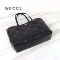 Gucci Women GG Matelassé Medium Tote Black GG Leather Double G (5)