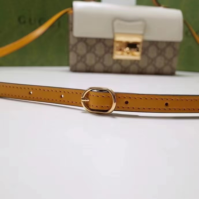 Gucci Women GG Padlock Mini Bag Beige Ebony GG Supreme Canvas Lock Closure (11)