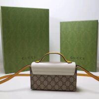 Gucci Women GG Padlock Mini Bag Beige Ebony GG Supreme Canvas Lock Closure (2)