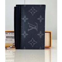 Louis Vuitton LV Unisex Coin Card Holder Monogram Eclipse Coated Canvas Cowhide Leather (8)