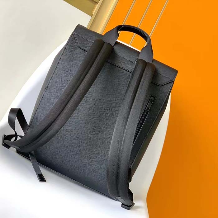 Louis Vuitton LV Unisex Fastline Backpack Black Cowhide Leather Textile Lining (1)