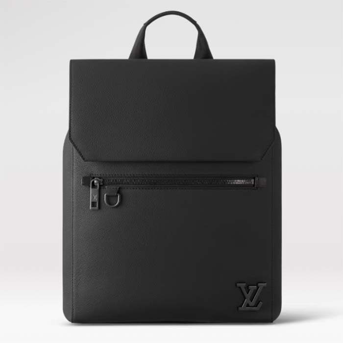 Louis Vuitton LV Unisex Fastline Backpack Black Cowhide Leather Textile Lining