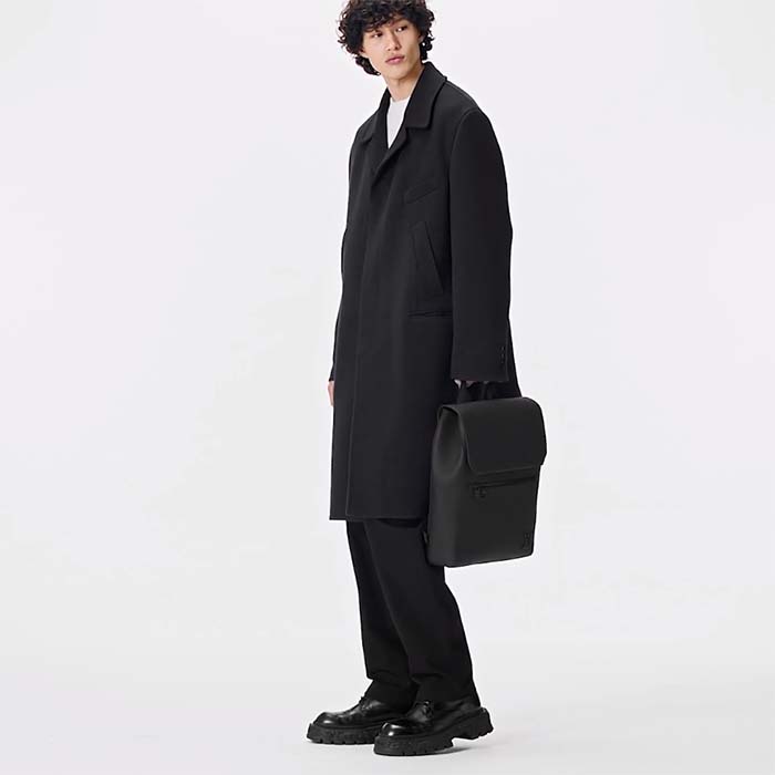 Louis Vuitton LV Unisex Fastline Backpack Black Cowhide Leather Textile Lining (5)