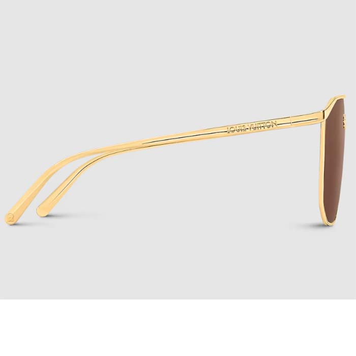 Louis Vuitton LV Unisex LV Golden Mask Sunglasses Gold-Toned Metal Frame Brown Lens (1)