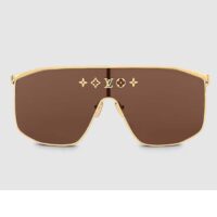 Louis Vuitton LV Unisex LV Golden Mask Sunglasses Gold-Toned Metal Frame Brown Lens (2)