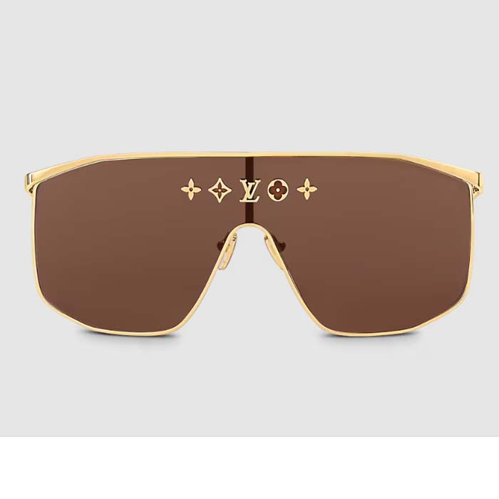 Louis Vuitton LV Unisex LV Golden Mask Sunglasses Gold-Toned Metal Frame Brown Lens (4)