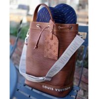 Louis Vuitton LV Unisex Maxi Noé Sling Cognac Calf Leather Drawstring Inside-Hook Closure Double Handle (1)