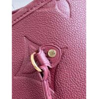 Louis Vuitton LV Unisex Neverfull MM Wine Red Monogram Empreinte Embossed Grained Cowhide Leather (3)