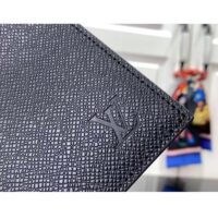 Louis Vuitton LV Unisex Passport Cover Black Taiga Leather Cowhide Leather Lining (2)