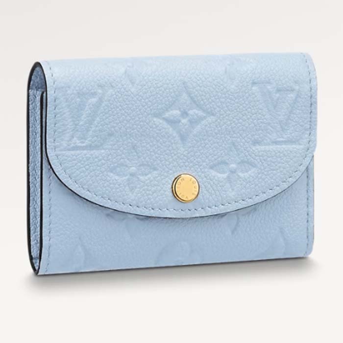 Louis Vuitton LV Unisex Rosalie Coin Purse Blue Monogram Empreinte Embossed Supple Grained Cowhide Leather