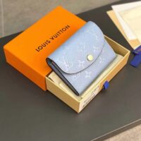 Louis Vuitton LV Unisex Rosalie Coin Purse Blue Monogram Empreinte Embossed Supple Grained Cowhide Leather (4)