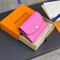 Louis Vuitton LV Unisex Rosalie Coin Purse Pink Monogram Empreinte Embossed Supple Grained Cowhide Leather (3)