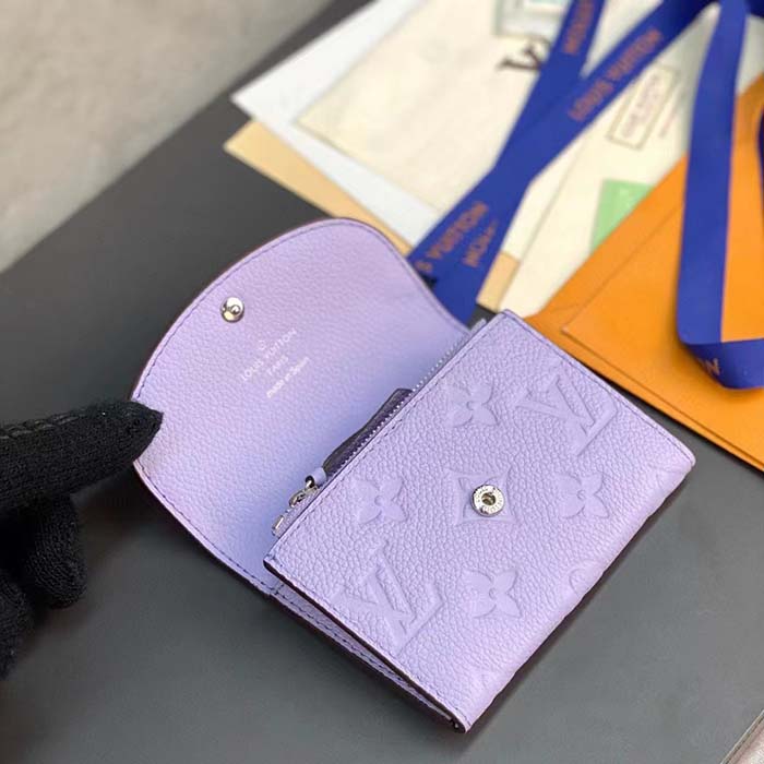 Louis Vuitton LV Unisex Rosalie Coin Purse Purple Monogram Empreinte Embossed Supple Grained Cowhide Leather (10)